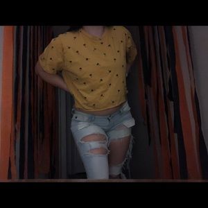 palm tree T-shirt crop top